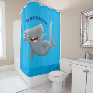 Funny niedlich Hammerhead Hai Cartoon Duschvorhang