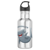 Funny niedlich Hammerhead Hai Cartoon Edelstahlflasche (Vorderseite)