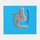 Funny niedlich Hammerhead Hai Cartoon Fleecedecke (Vorderseite (Horizontal))