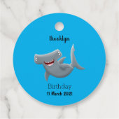 Funny niedlich Hammerhead Hai Cartoon Geschenkanhänger (Rückseite)