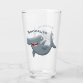 Funny niedlich Hammerhead Hai Cartoon Glas (Rückseite)