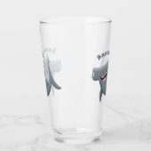 Funny niedlich Hammerhead Hai Cartoon Glas (Links)