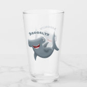 Funny niedlich Hammerhead Hai Cartoon Glas (Vorderseite)