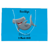 Funny niedlich Hammerhead Hai Cartoon Große Geschenktüte (Rückseite)