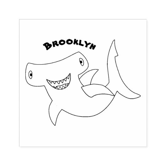 Funny niedlich Hammerhead Hai Cartoon Gummistempel (Prägung)