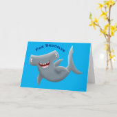 Funny niedlich Hammerhead Hai Cartoon Karte (Gelbe Blume)
