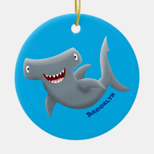 Funny niedlich Hammerhead Hai Cartoon  Keramik Ornament (Vorne)