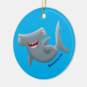 Funny niedlich Hammerhead Hai Cartoon  Keramik Ornament (Links)