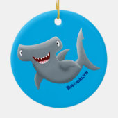 Funny niedlich Hammerhead Hai Cartoon  Keramik Ornament (Hinten)
