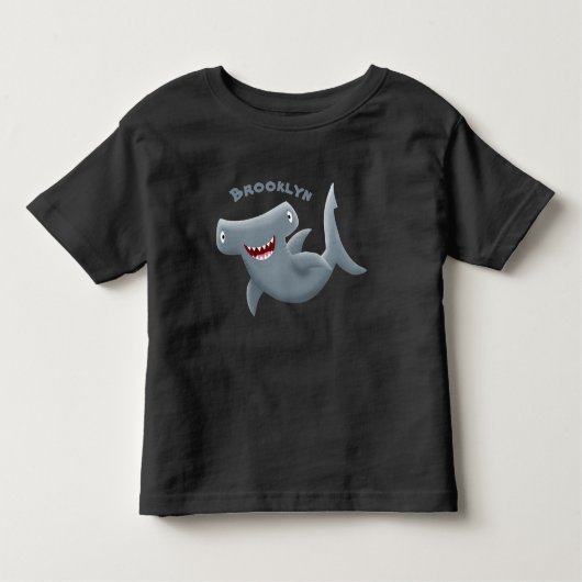 Funny niedlich Hammerhead Hai Cartoon Kleinkind T-shirt (Vorderseite)