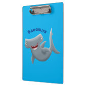 Funny niedlich Hammerhead Hai Cartoon Klemmbrett (Links)