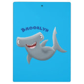 Funny niedlich Hammerhead Hai Cartoon Klemmbrett (Rückseite)
