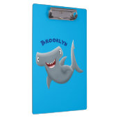 Funny niedlich Hammerhead Hai Cartoon Klemmbrett (Rechts)