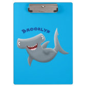 Funny niedlich Hammerhead Hai Cartoon Klemmbrett (Vorderseite)