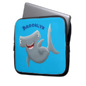 Funny niedlich Hammerhead Hai Cartoon Laptopschutzhülle (Vorderseite Links)