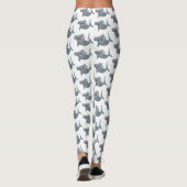 Funny niedlich Hammerhead Hai Cartoon Leggings (Rückseite)