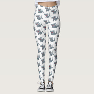 Funny niedlich Hammerhead Hai Cartoon Leggings