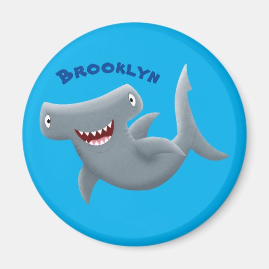 Funny niedlich Hammerhead Hai Cartoon Magnet (Vorne)