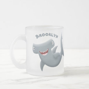 Funny niedlich Hammerhead Hai Cartoon Mattglastasse