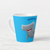 Funny niedlich Hammerhead Hai Cartoon Milchtasse (Linke Ecke)