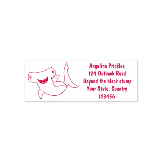 Funny niedlich Hammerhead Hai Cartoon Permastempel (Design)