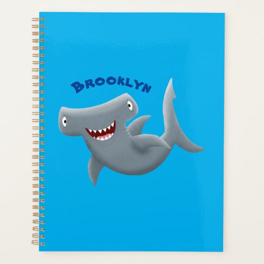 Funny niedlich Hammerhead Hai Cartoon Planer (Vorderseite)