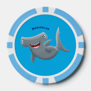 Funny niedlich Hammerhead Hai Cartoon Pokerchips
