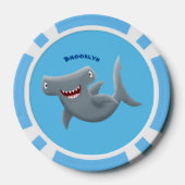 Funny niedlich Hammerhead Hai Cartoon Pokerchips (Rückseite)