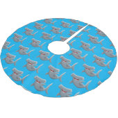 Funny niedlich Hammerhead Hai Cartoon Polyester Weihnachtsbaumdecke (Schrägansicht)