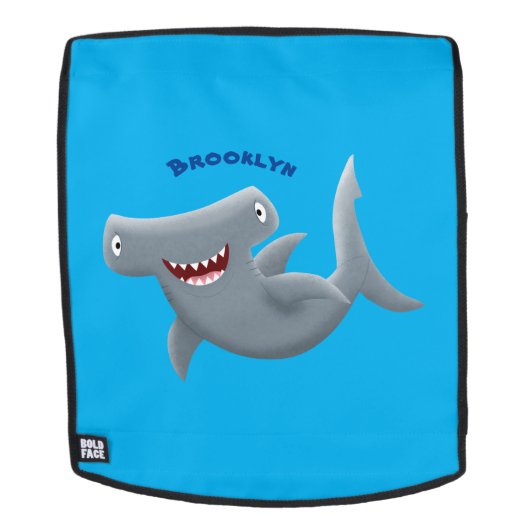 Funny niedlich Hammerhead Hai Cartoon Rucksack (Abnehmbare Front)