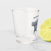 Funny niedlich Hammerhead Hai Cartoon Schnapsglas (Links)