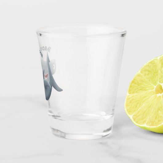 Funny niedlich Hammerhead Hai Cartoon Schnapsglas (Rechts)