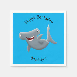 Funny niedlich Hammerhead Hai Cartoon Serviette