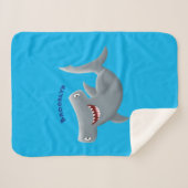 Funny niedlich Hammerhead Hai Cartoon Sherpadecke (Vorderseite (Horizontal))