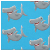 Funny niedlich Hammerhead Hai Cartoon Stoff (Nahaufnahme)
