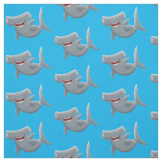 Funny niedlich Hammerhead Hai Cartoon Stoff (Muster)