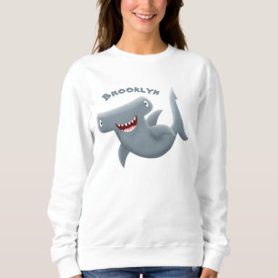 Funny niedlich Hammerhead Hai Cartoon Sweatshirt