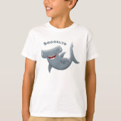 Funny niedlich Hammerhead Hai Cartoon T-Shirt (Vorderseite)
