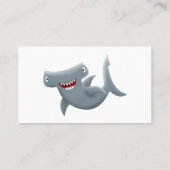 Funny niedlich Hammerhead Hai Cartoon Visitenkarte (Rückseite)