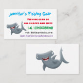 Funny niedlich Hammerhead Hai Cartoon Visitenkarte (Vorne/Hinten)