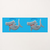 Funny niedlich Hammerhead Hai Cartoon Yogamatte (Rückseite (Horizontal))