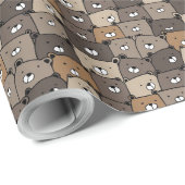 Funny Niedlich Hand Drawing Bears Muster Geschenkpapier (Rolleneckpunkt)