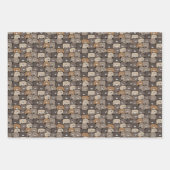 Funny Niedlich Hand Drawing Bears Muster Geschenkpapier Set (Vorderseite 3)