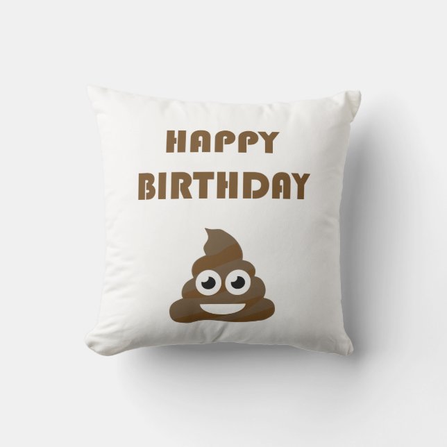 Funny Niedlich Happy Birthday Party Kack Emoji Kissen (Vorderseite)