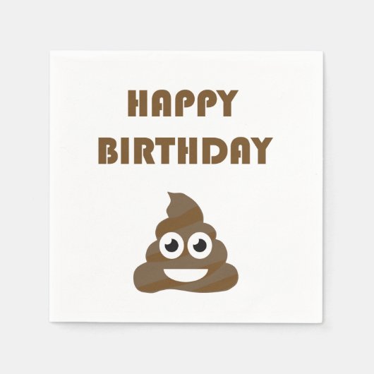 Funny Niedlich Happy Birthday Party Kack Emoji Serviette (Vorderseite)