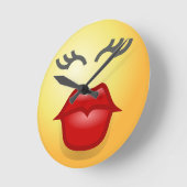 Funny Niedlich Happy Kiss Clock Liebe Runde Wanduhr (Winkel)