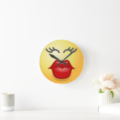 Funny Niedlich Happy Kiss Clock Liebe Runde Wanduhr (Zuhause)
