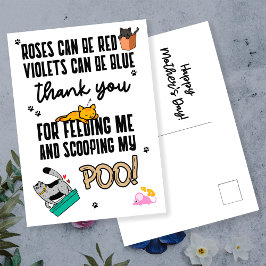 Funny Niedlich Happy Mother Day From Cat Postkarte