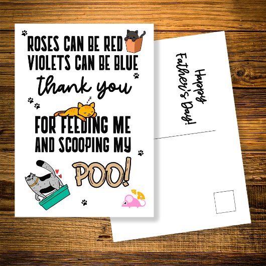 Funny Niedlich Happy Vatertag von der Katze Postkarte