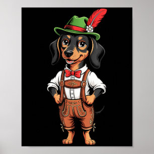 Funny Niedlich Hat Hund Deutsches Bier Party Männe Poster